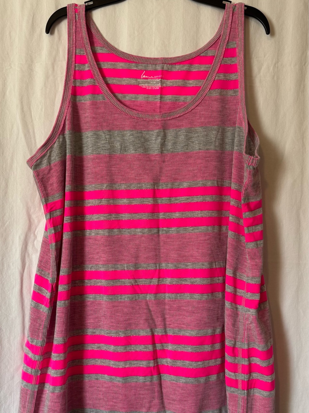 Lane Bryant Pink & Gray Ribbed Tank – Size 18/20